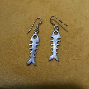 🐟STERLING fishbone earrings🐟